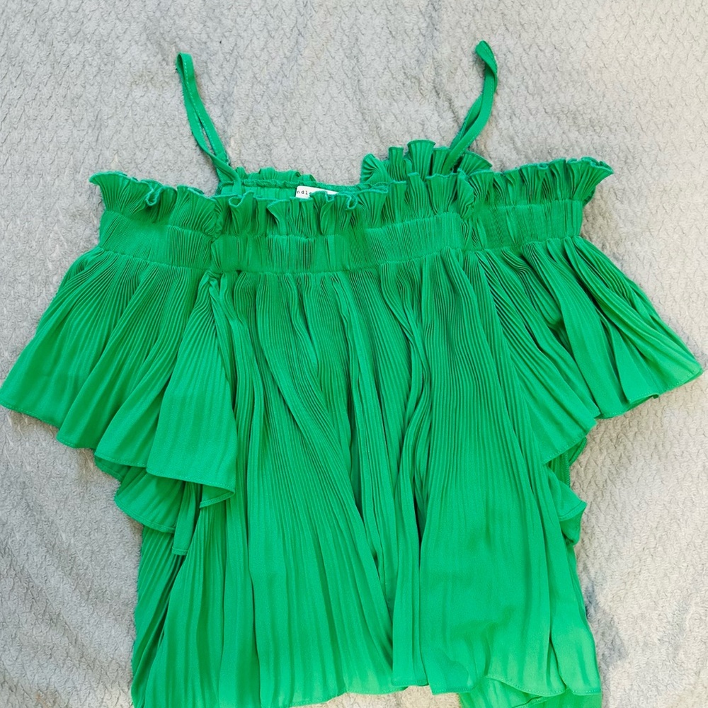 Endless Rose Green Ruffled Top - Picture 2 of 6